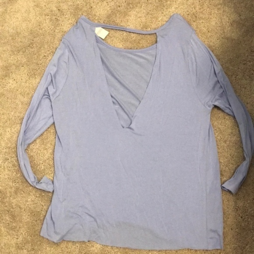 🆕 VS Pink  Open Back periwinkle Blue Long Sleeve - Picture 4 of 9